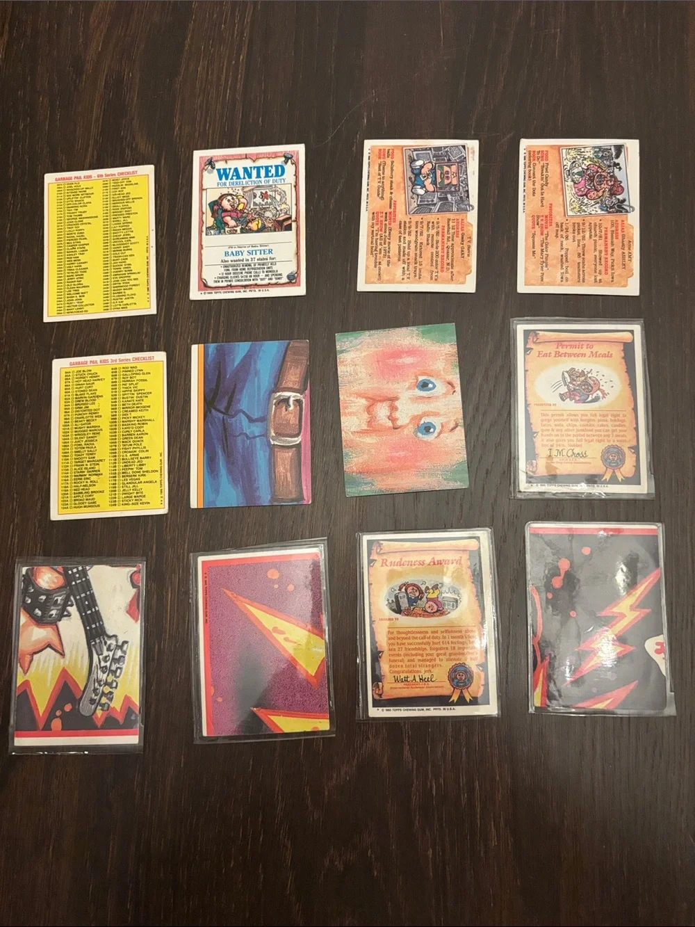 Garbage Pail Kids Collectible Trading Card Lot - vintage 1985 set of 12